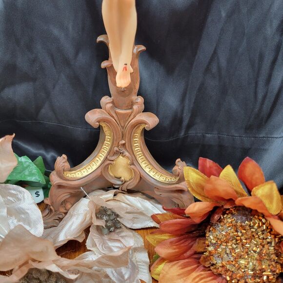 Antique Standing Crucifix Cross Church Altar Table Stand  INRI Crucifix Table Stand Altar Piece Antique wood look Finish Gold Accents